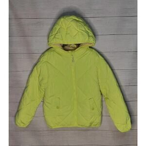 Cat & Jack Kids Quilted Puffer Jacket -Lime Green Color Size Small (6/7)